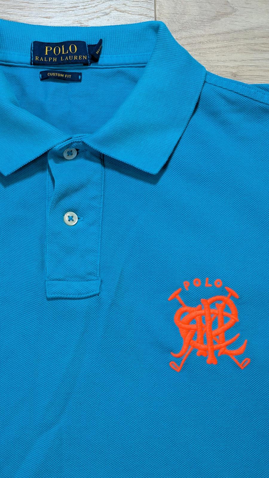 Ralph Lauren Men's Custom Fit Polo T Shirt - Blue - Size Large