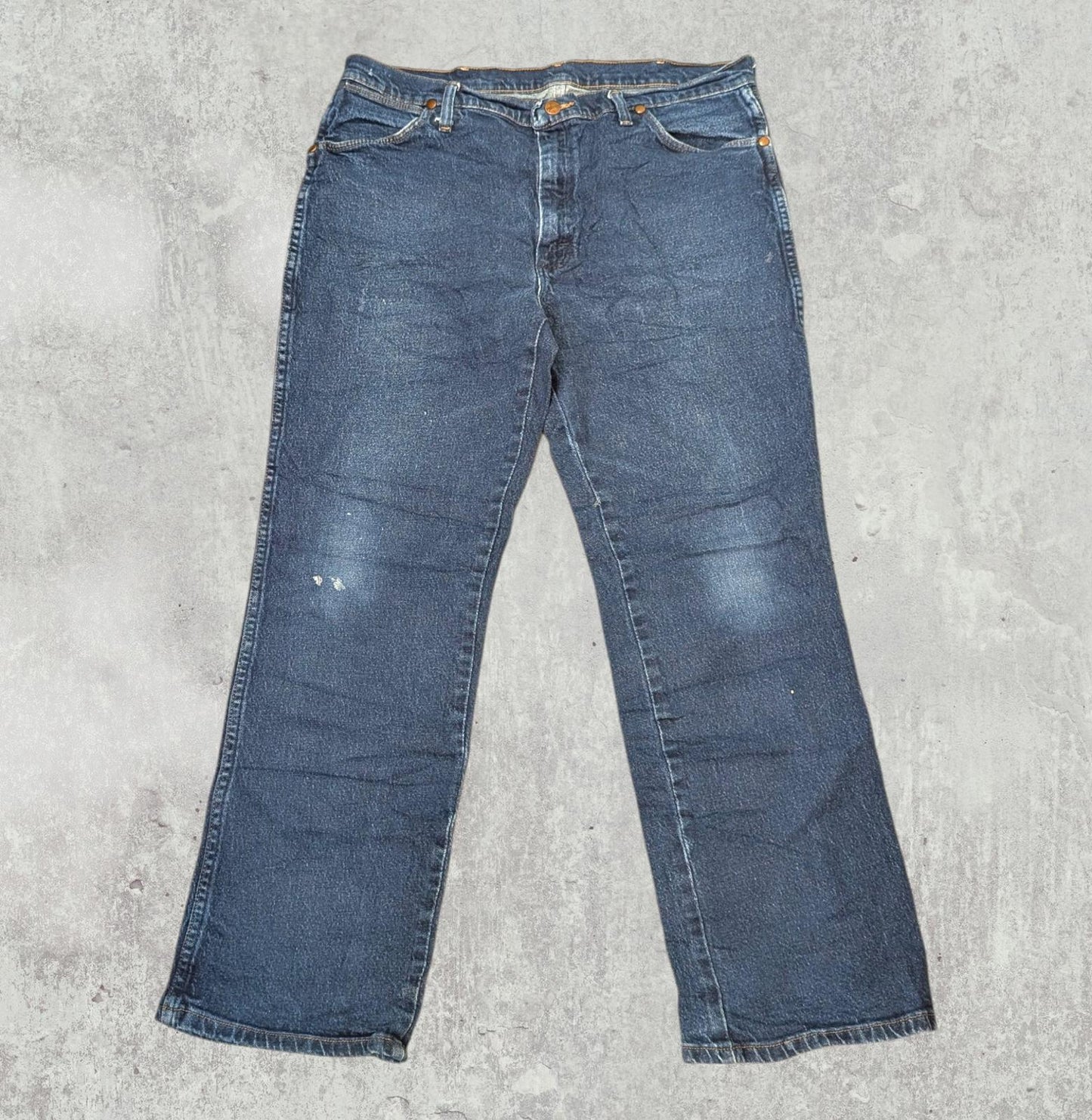 Wrangler Men's Straight Jeans - Blue - Size 36W 30L