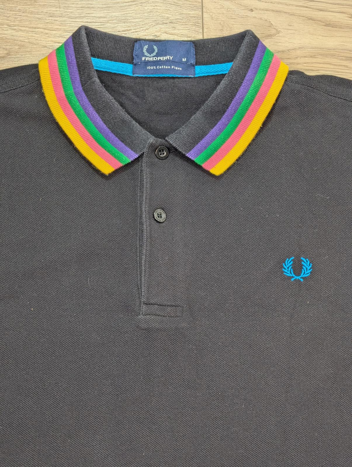 Fred Perry Men's Polo T Shirt - Black - Size Medium