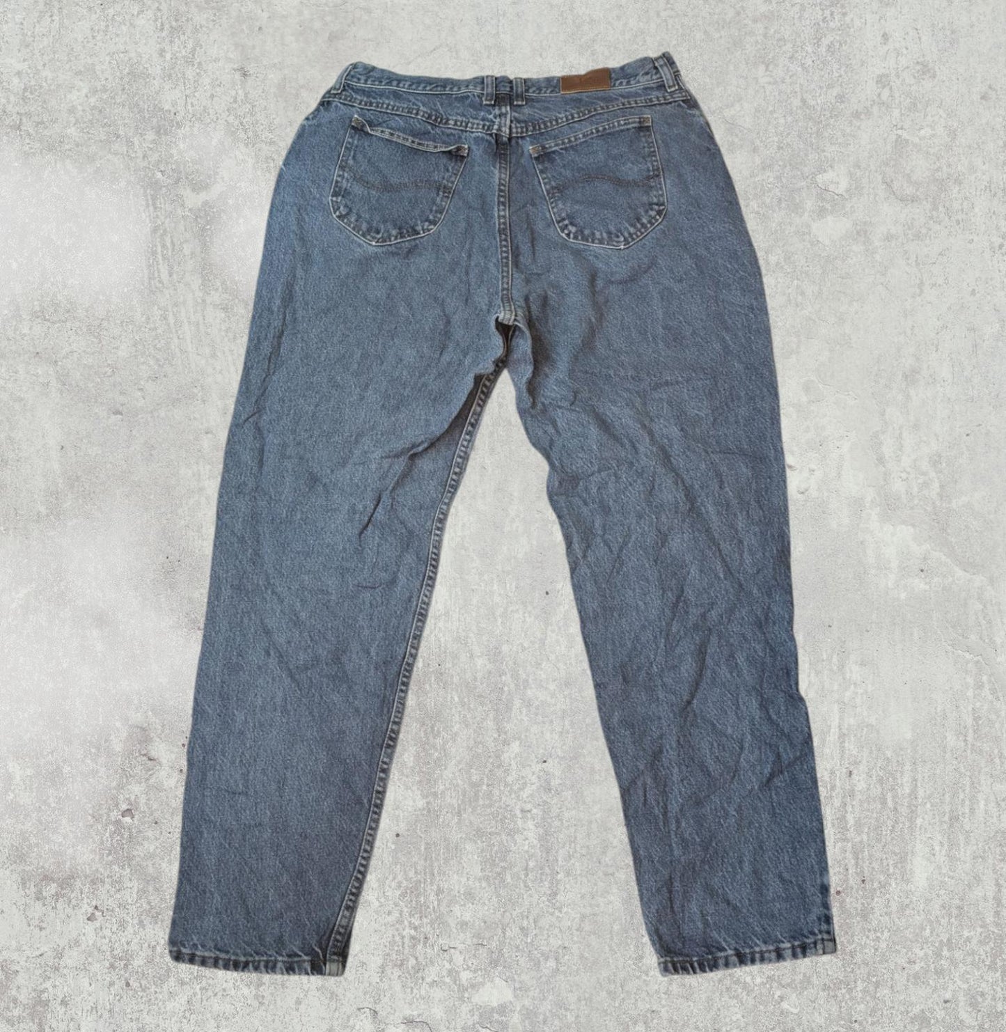 Lee Women's Straight Jeans - Blue - Size 34W 30L